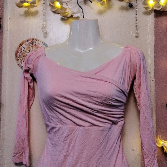 Baby Pink (S) Maxi Gown with Train - Picture 2 of 10
